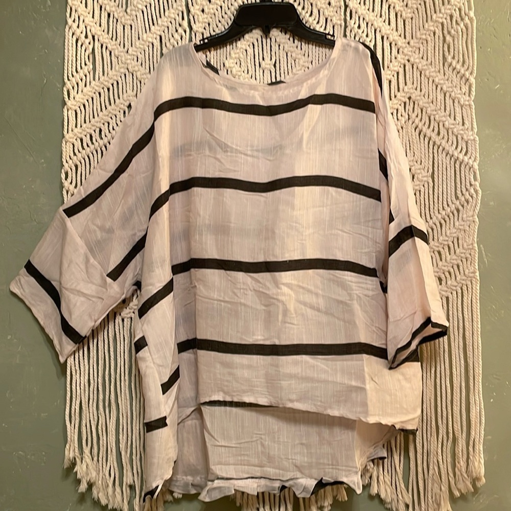 Black And Cream Striped Top